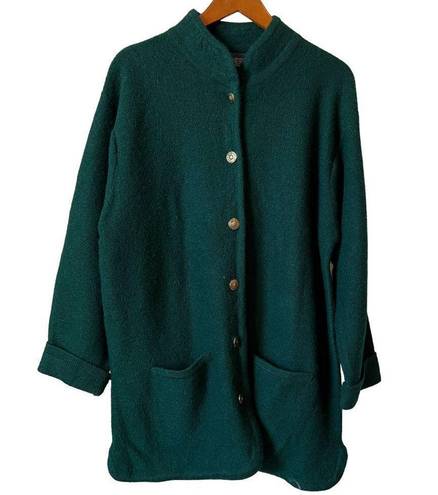 Herman Geist Vintage  Hunter Green Wool Cardigan Sweater