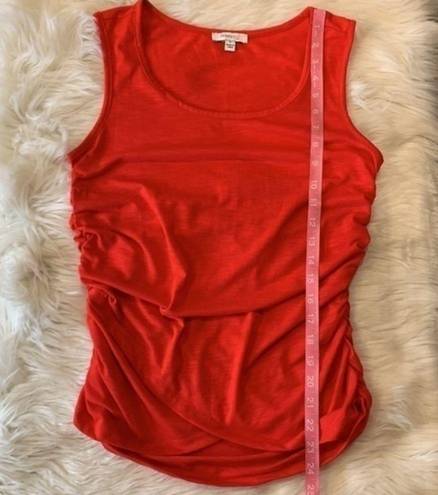 Skinny Girl  stretch slub jersey knit side ruched tank top red S