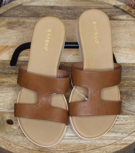 Bamboo | woman’s cognac faux leather sandals