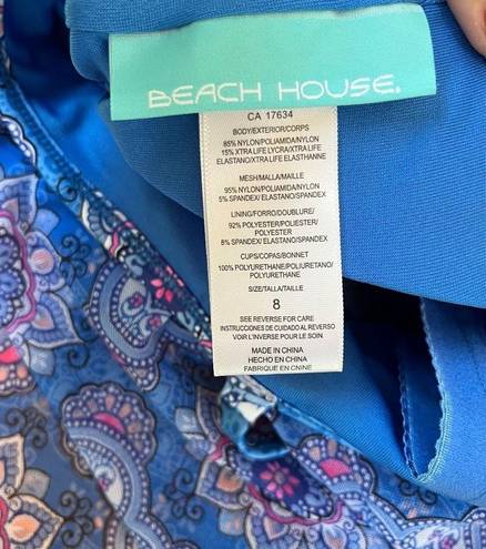 One Piece Beach House  Swimsuit Portia Mesh Layer Tankini Top Boho Chic, Size M