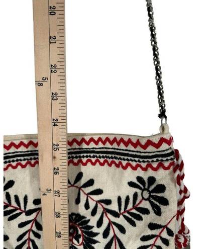 Free People  Emmie Embroidered Crossbody In White Coin Fringe‎