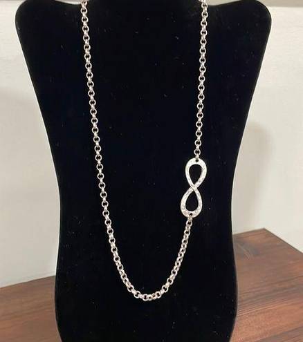 infinity  symbol silver tone open link chain necklace