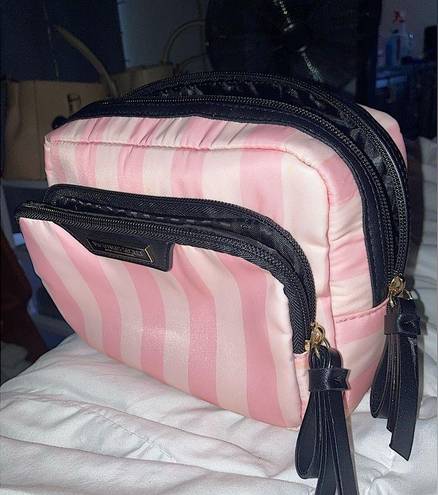 Victoria's Secret Victoria’s Secret Pink Striped Cosmetic Bag