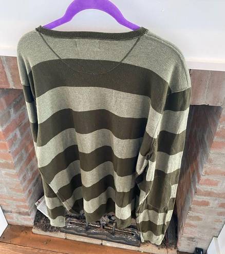 Banana Republic  Cotton Cashmere Blend Sweater size XL With Elbow Patches Striped