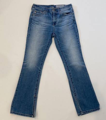 AG Adriano Goldschmied  The Jodi Crop Denim Blue Jeans Flare Slit Hem EUC Sz 25