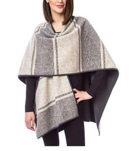 IKE‎ BEHAR Reversible Fleece Poncho Wrap On OS Size undefined