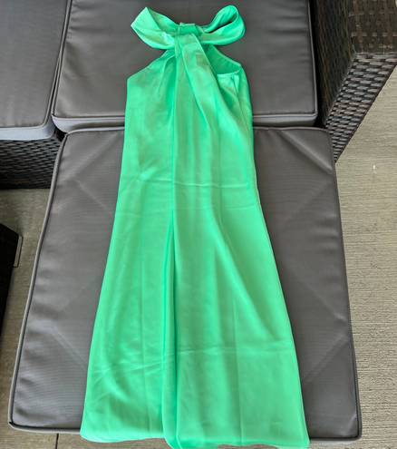 Satin Halter Dress Green Size XS