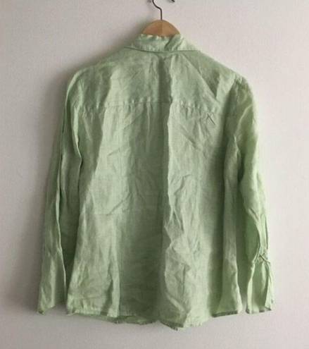 Loft  Ann‎ Taylor 100% Linen Button Down Shirt Top