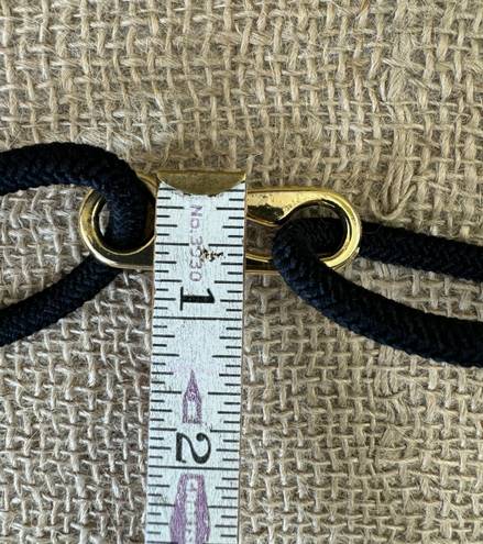 Vintage Black Rope Stretch Belt With Gold Toned Hardware 30
