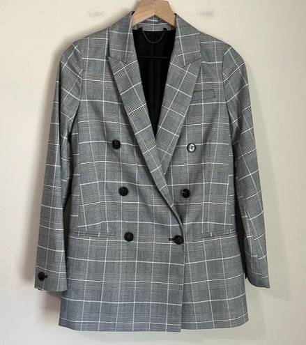 All Saints Women's Grey Plaid Oversized Blazer Size 2