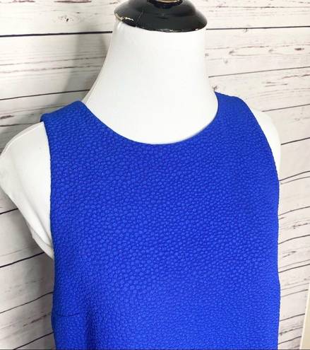 Tracy Reese Plenty by  Sapphire Blue Sleeveless Ruffle Hem Shift Dress Size 6