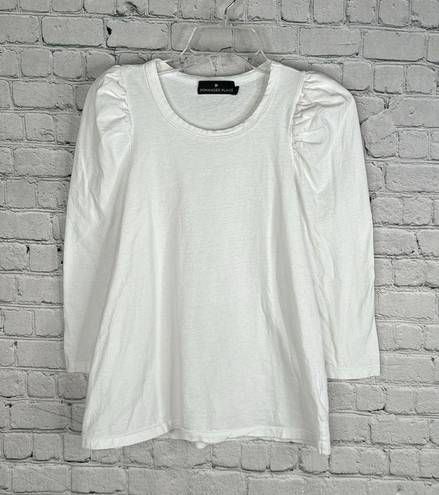 Tuckernuck  Pomander Place VESTY Blouse/Top Puff Sleeve Size XS White