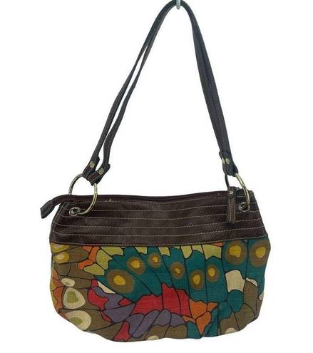 Relic  Womens Shoulder Bag Hobo Zip Closure Double Strap Multicolor Butterfly