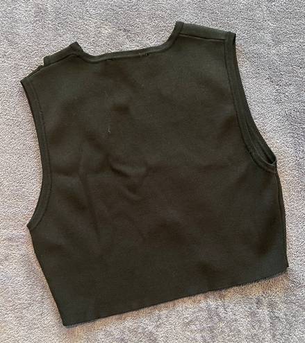 ZARA Black Cut-out Crop Top