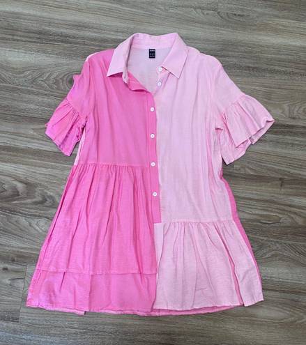 SheIn Pink Button Down Dress