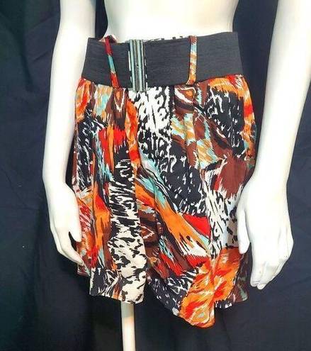 Tracy Evans HP!  Multicolored Tribal Print Skirt & Belt