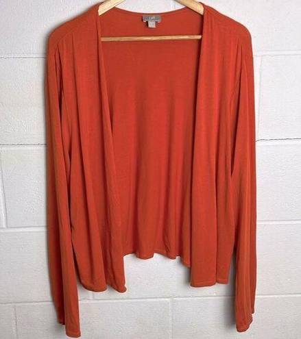 J.Jill  wearever collection orange open front cardigan