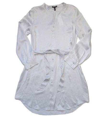 Eileen Fisher NWT  Shirt Dress in India Sky Sandwashed Silk Charmeuse M