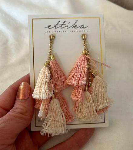 Ettika NWT  daydreamer tassel 18k gold plated earrings