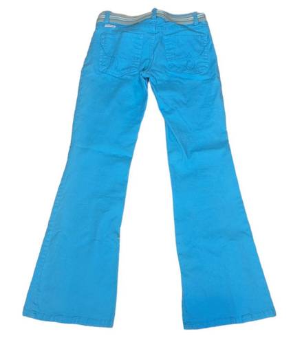 Jordache Y2K  Low Rise Stretch Boot Cut Jeans Turquoise Blue Size 3/4