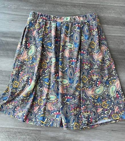 LuLaRoe  Paisley Cotton Pleated Skirt Size XL Knee Length