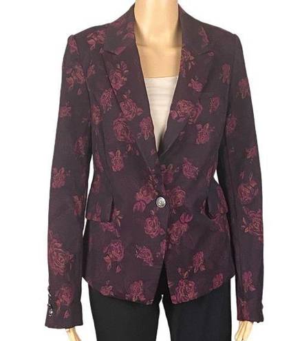 White House | Black Market  Purple rose print Jacquard blazer/jacket. Size 12. EUC