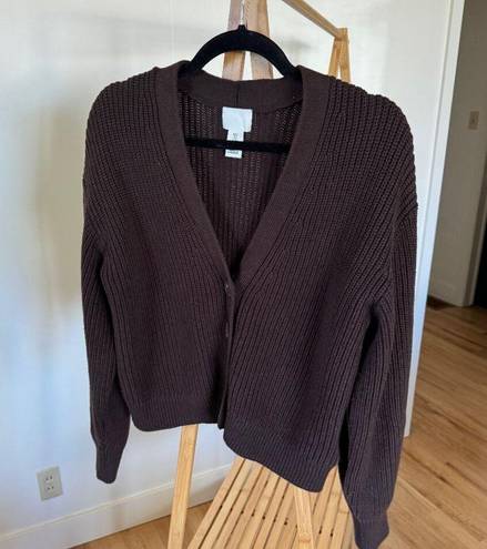 H&M  Brown Knit Cardigan sz S