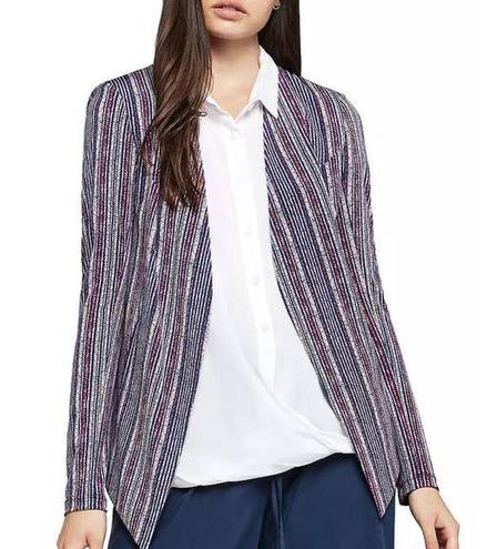 BCBGeneration  Stripe Open-Front Blazer Collarless Shoulder Pads sz. S