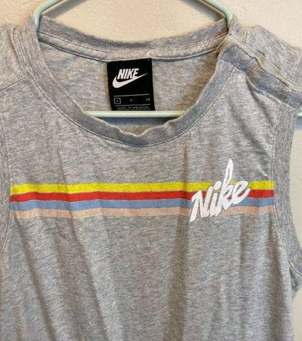 Nike  Grey One Piece Romper Rainbow Stripe Cotton Lounge Set Size Small