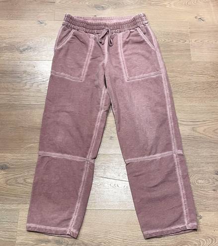 LOGO By Lori Goldstein Pink Distressed Terry Pants Sweats