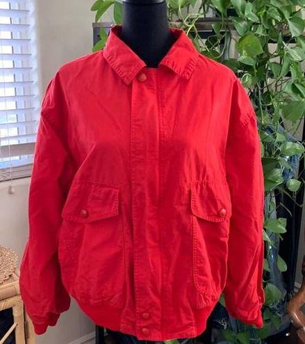 United Colors Of Benetton Vintage  Red Zip Up Bomber Jacket - Size 48