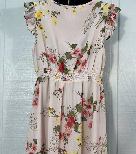 Isabel Maternity  Pink Floral Maxi Dress Size Medium EUC