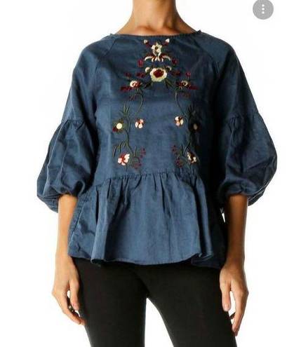 Hidden Alley  size large blue Bohemian blouse