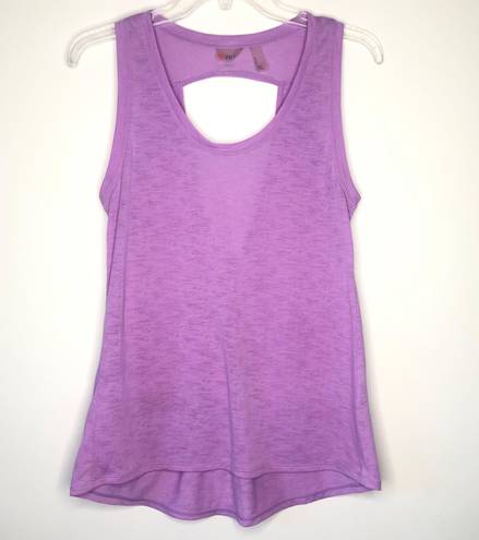 Zella Lavender Lean Routine Cut Out Tank Top S