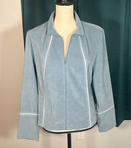 Norton Mcnaughton  Women's Blue Suede Feel Zip Up Long Sleeve Sports Jacket 8