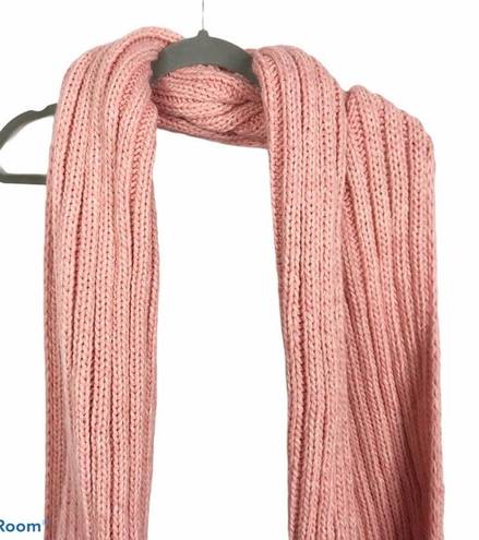 BP  pink chunky knit Pom Pom acrylic scarf nwt