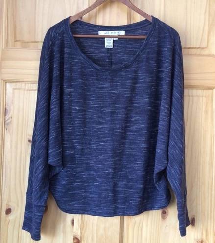 Max Studio  spacedye dolman sleeve scoop neck knit top Large