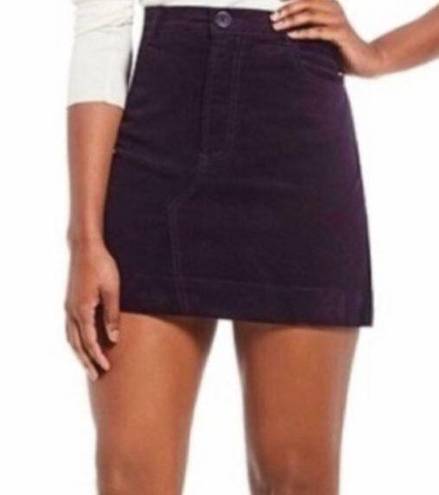 Chelsea and Violet NEW NWT CHELSEA VIOLET Eggplant Plum Purple Corduroy High Waisted Mini Skirt 28