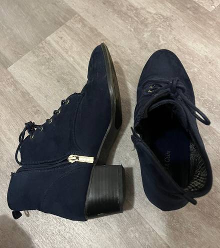 Nordstrom Rack Navy Blue Suede Booties