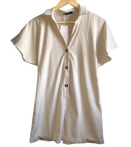 One Piece Women's Emery Rose Tan Romper Jumper  Outfit Large NWT