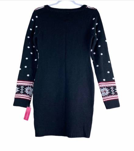 Xhilaration Black Knit Christmas Sweater Dress