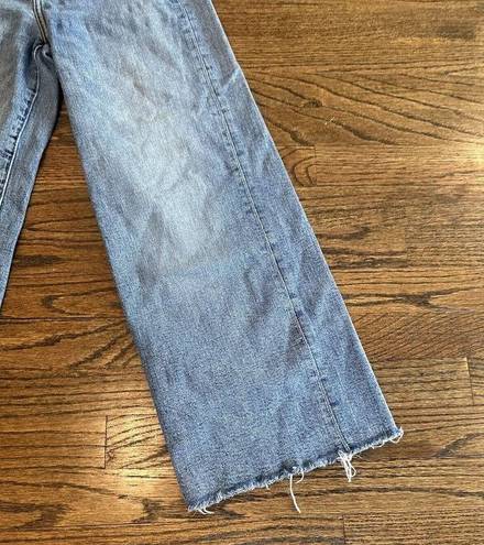 Banana Republic  High Rise Wide Leg Crop Cutoff Blue Jeans Size 24