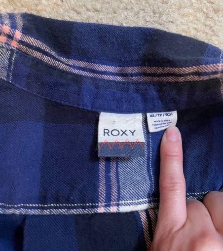 Roxy Plaid Flannel Button Up