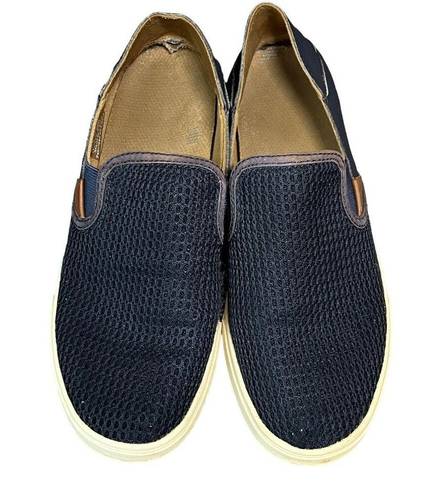 Olukai  Pehuea Shoes Womens Size 8.5 Navy Blue Mesh Drop In Heel Classic Slip On