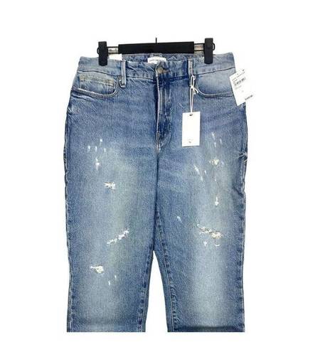 Good American NWT  Classic Bootcut Distressed Sexy Jean High Rise 4 27 Blue #1702