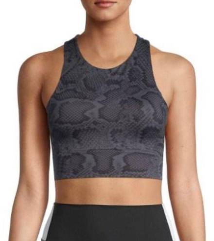 Anthropologie  All Fenix Racerback Sport Bra Python Snake Charcoal Gray Small