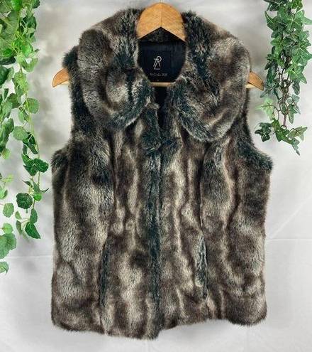 Rachel Zoe  faux fur fuzzy vest pockets S