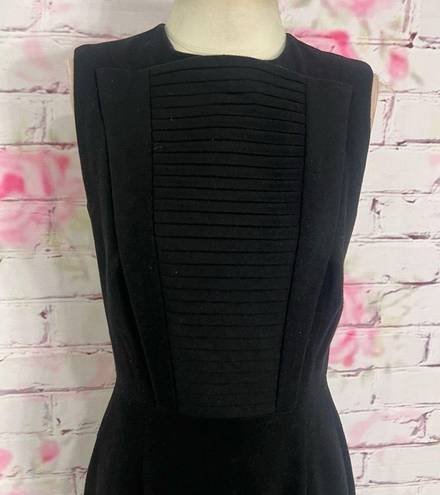 Kimberly  Ovitz black panel front wool sleeveless sheath dress