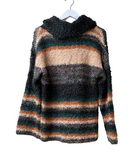 Anthropologie Moth  Murray Striped Cowl Neck Sweater Size S Wool Mohair Gray