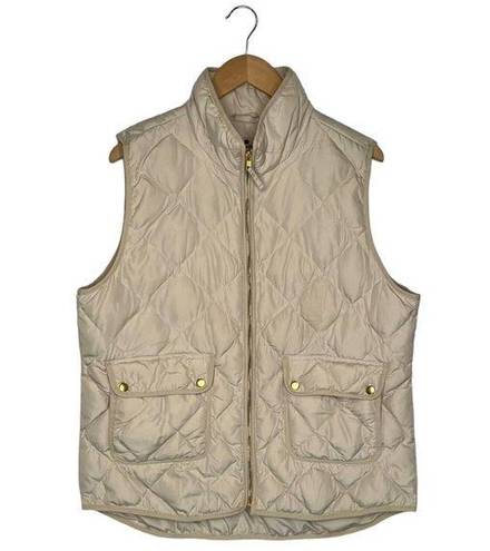 Woolrich  Puffer Vest Womens XL Duck Down Feathers Quilted Pockets Full Zip Tan